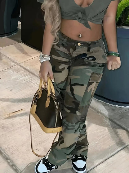 Camouflage Multi-Pocket Cargo Pants