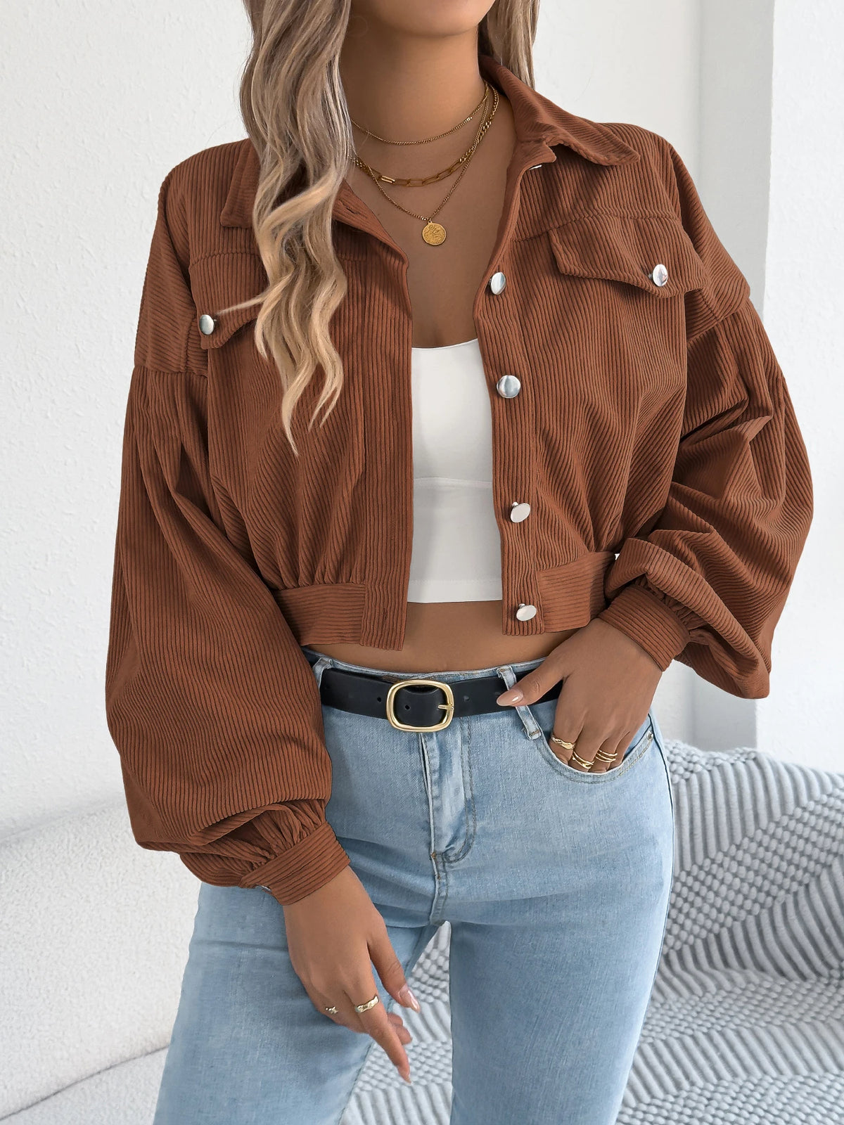 Corduroy Lapel Shacket