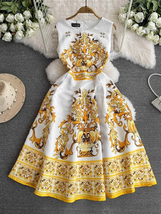 Women's Sleeveless Porcelain Dress