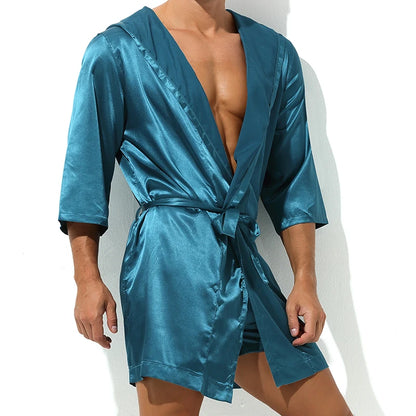 Silk Short-Sleeve Bath Robe
