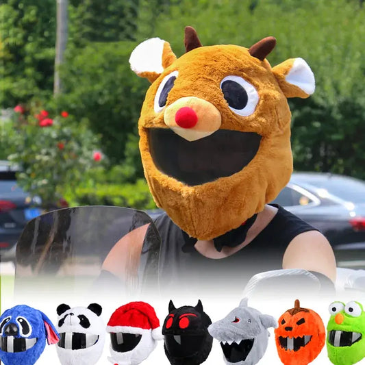 Plush Cartoon Full-Face Helmet Cover