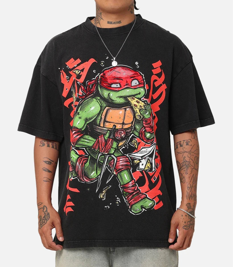 Moto Print V-Neck Tee