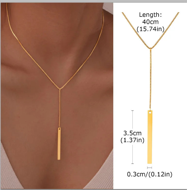 Gold Lariat Y-Shape Necklace