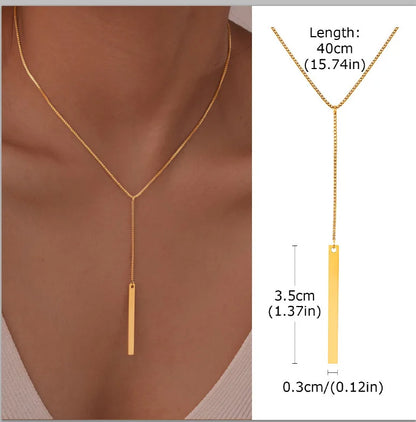Gold Lariat Y-Shape Necklace