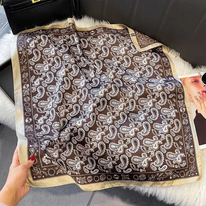 Scarves Shawl Print Satin Scarf