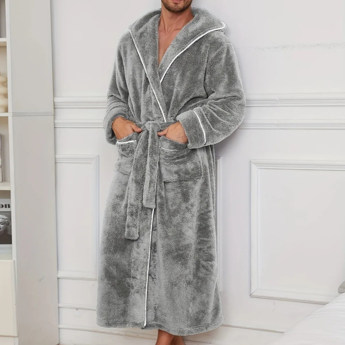 Flannel Open-Weave Sleepwear Robe