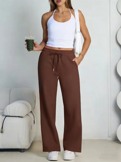 Wide-Leg Baggy Drawstring Joggers