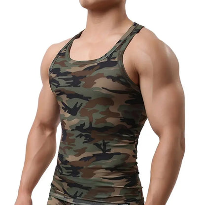 Camouflage Elastic Quick-Dry Tank Top