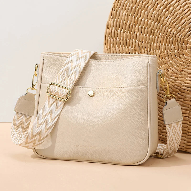 Cowhide Leather Messenger Tote