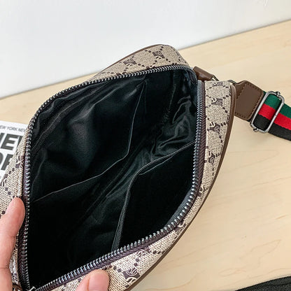 Color Block PU Sling Bag