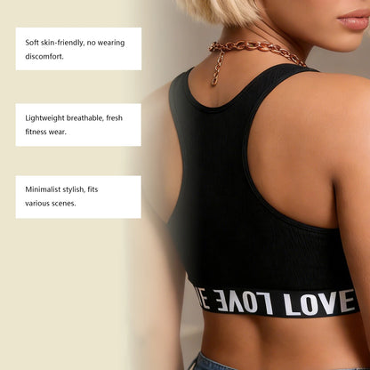 Sleeveless Crew Neck Sports BraLightweight