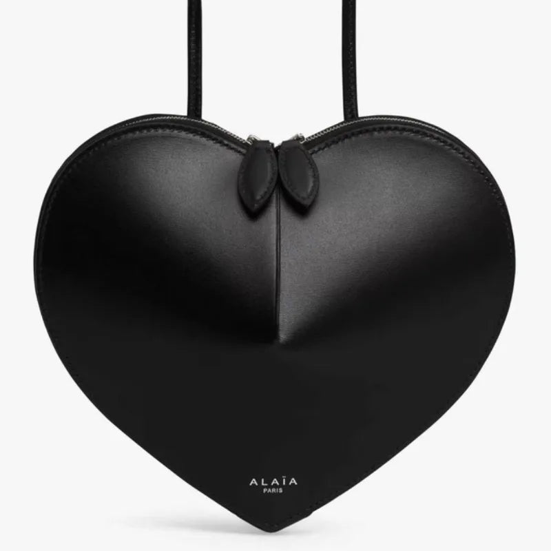 Heart-Shaped Leather Crossbody Bag