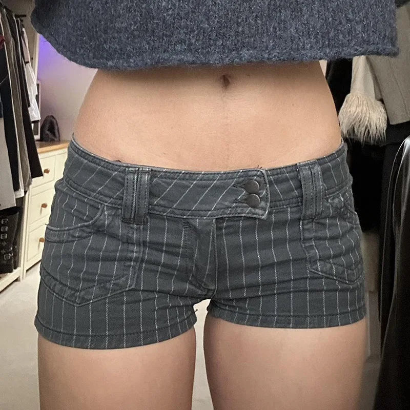 Denim Stripe Shorts
