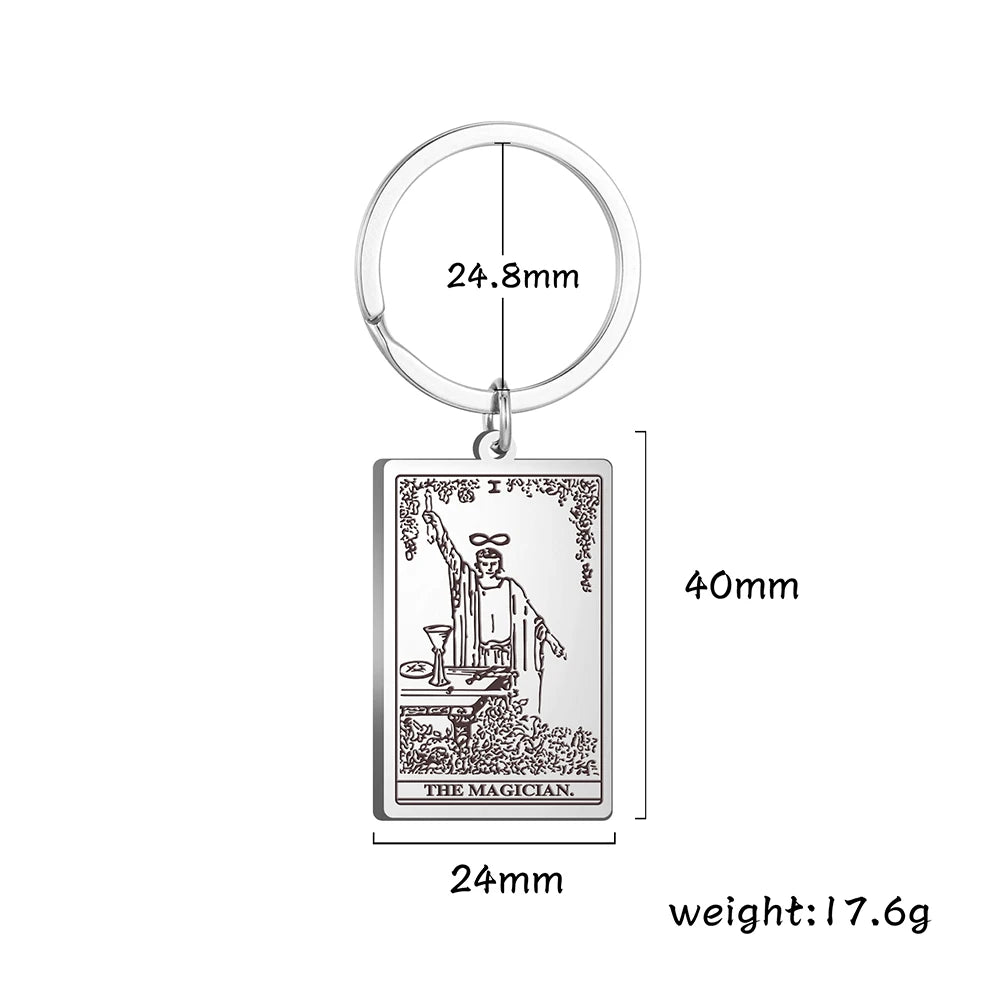 Tarot Key Chain Arcana Pendant