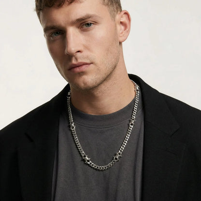 Metal Geometric Stainless Cuban Chain