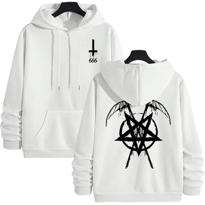 Pentagram Print Hooded Sweatshirt