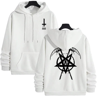 Pentagram Print Hooded Sweatshirt