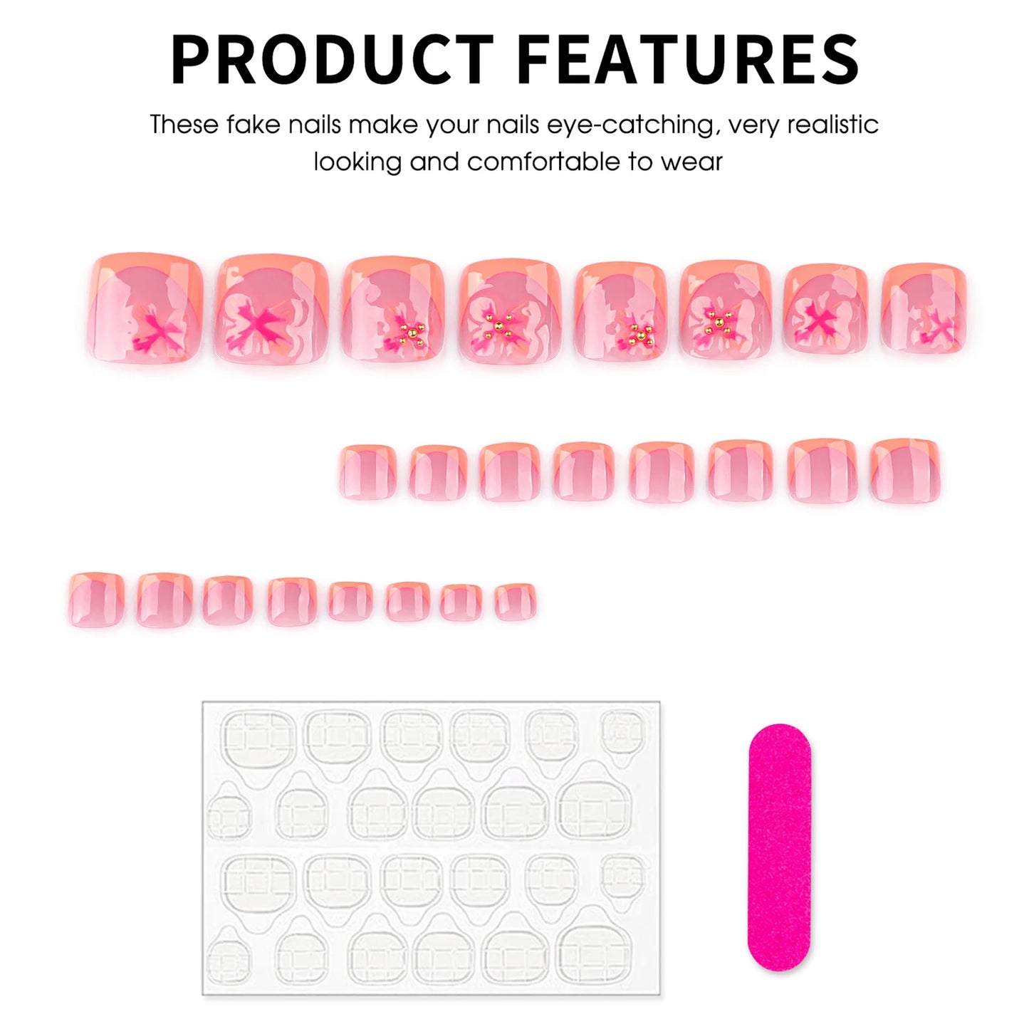 Toe Press-On Nail Set