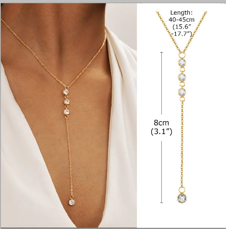 Gold Lariat Y-Shape Necklace