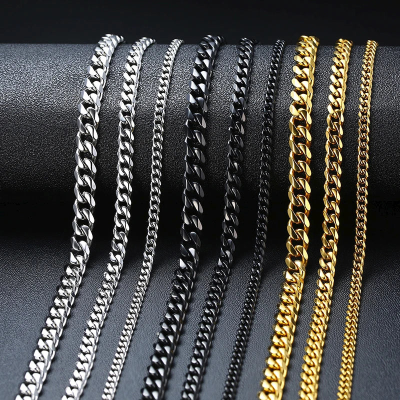 Metal Round Stainless Cuban Chain Party