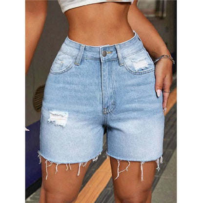 Distressed Denim Shorts