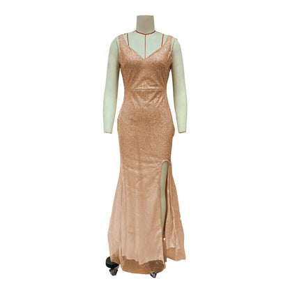 Sequin Mesh Evening Party Dress