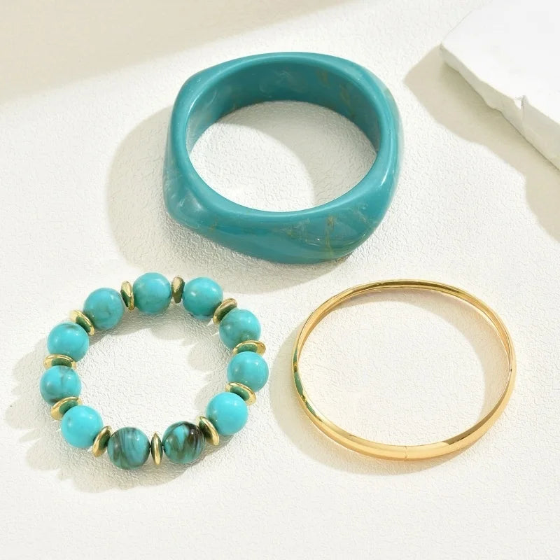 Chunky Resin Bangles Set