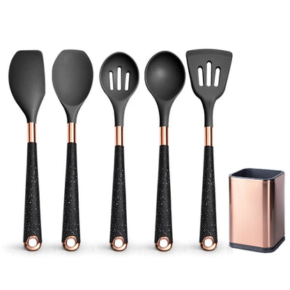 Silicone Khaki Utensils Set For Kitchen