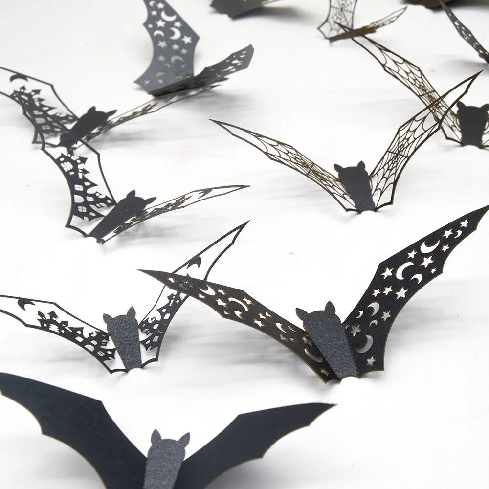 3D Hollow Bat Wall Stickers