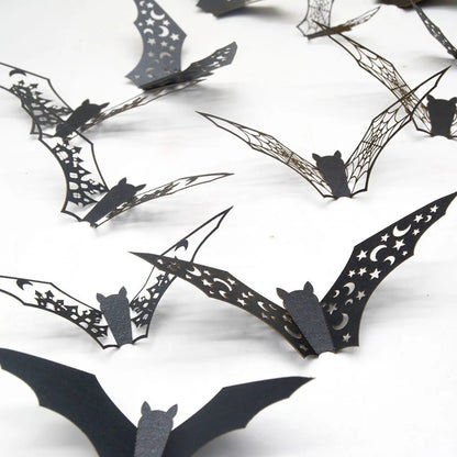 3D Hollow Bat Wall Stickers