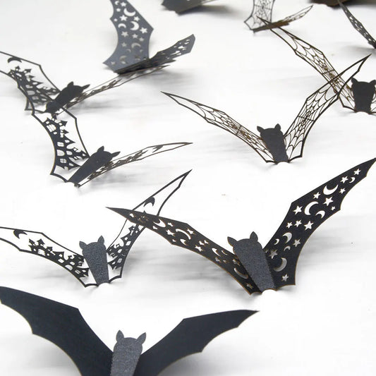 3D Hollow Bat Wall Stickers