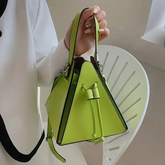 Luxury Leather Triangle Shoulder Bag