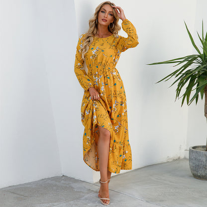 Floral Bohemian Chiffon Maxi Dress
