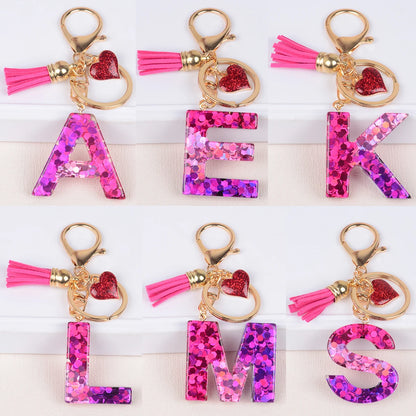 A-Z Alphabet Initial Letter Keychain