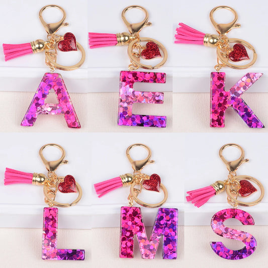 A-Z Alphabet Initial Letter Keychain