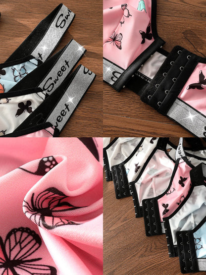 Front-Closure Multi-Color Bra Set