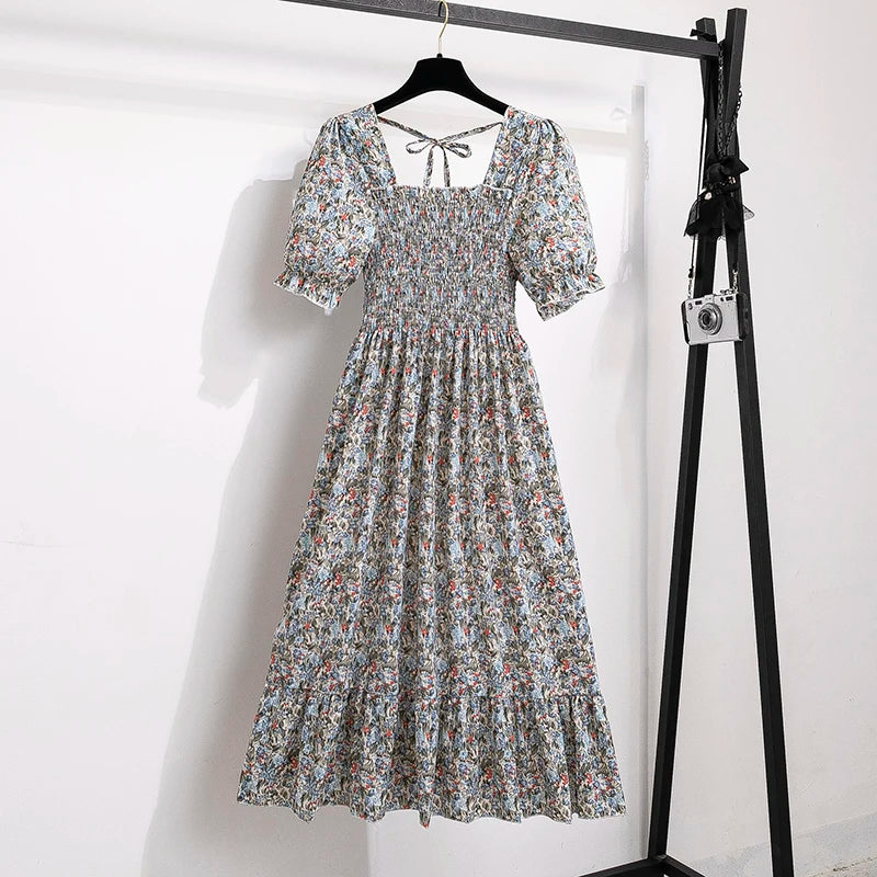 Summer Pleated Chiffon Dress