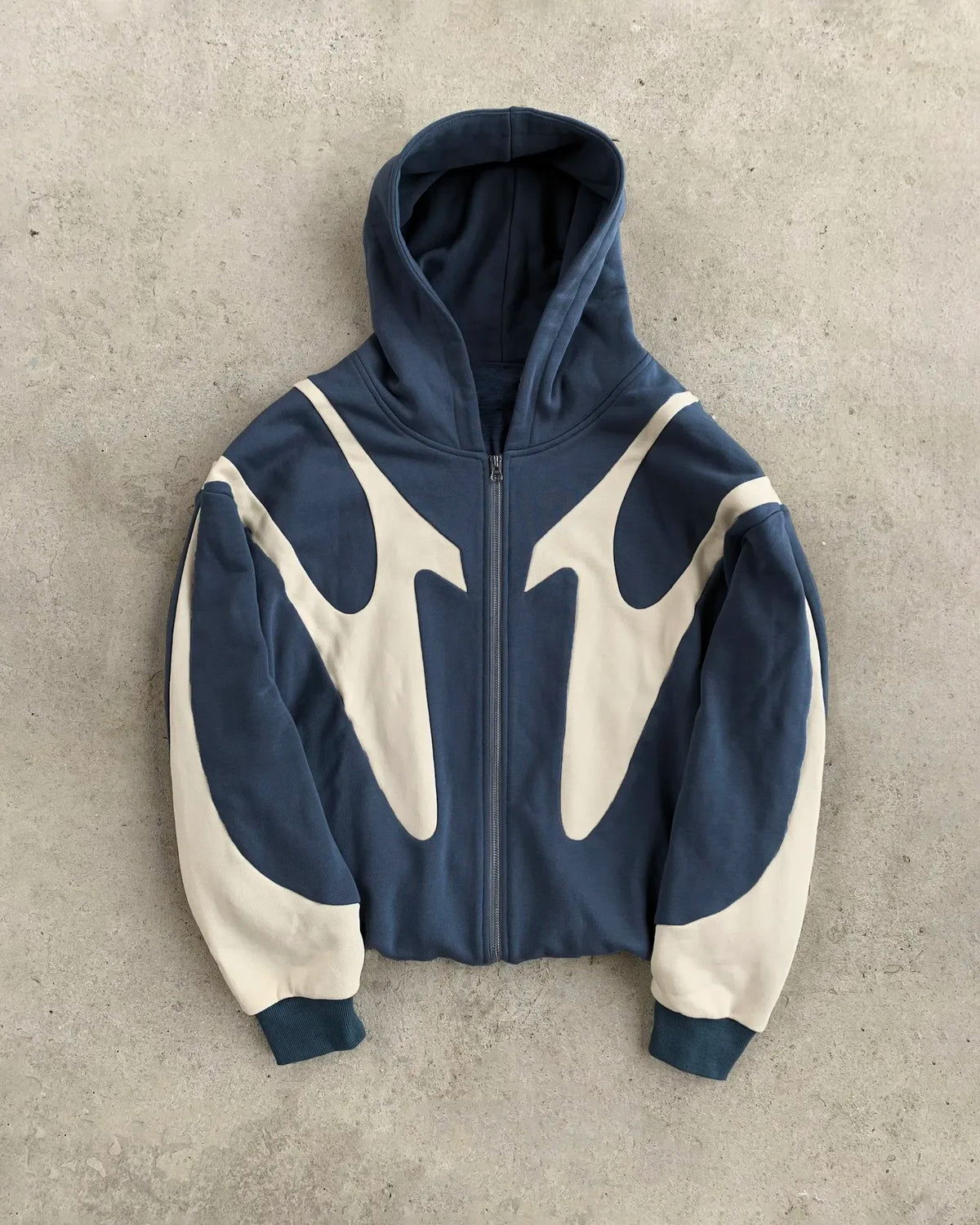 Geometric Patchwork Zip Hoodie