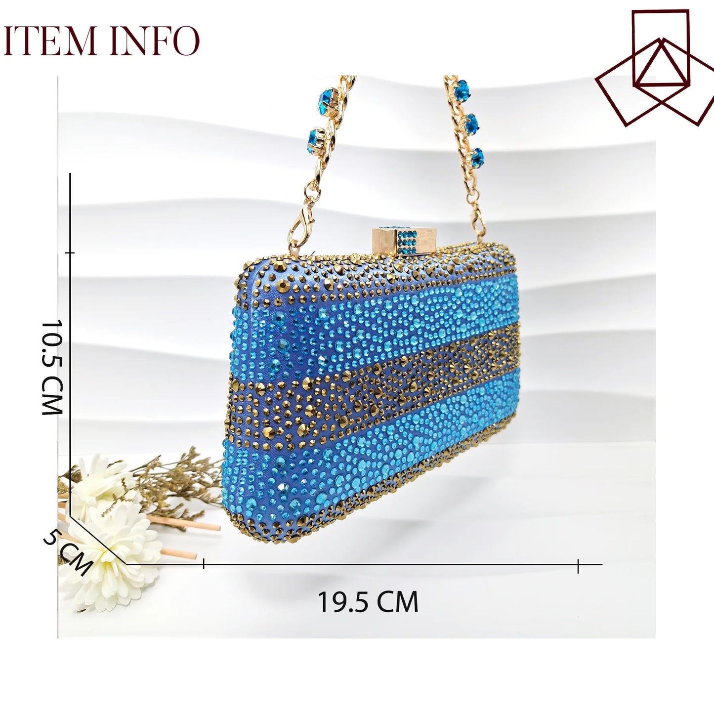 Italian Elegance: Sky Blue Rhinestone Satin Heels