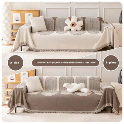 Chenille Tassel Sofa Cover