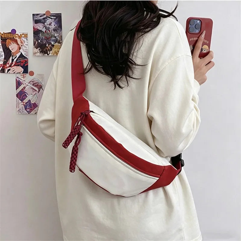 Contrast Nylon Chest Bag