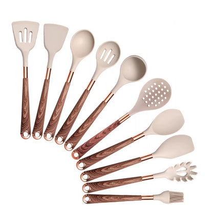 Silicone Khaki Utensils Set For Kitchen