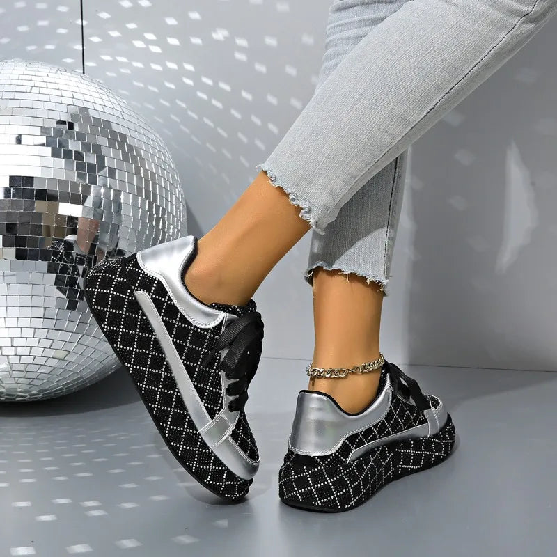 Rhinestone Platform Sneakers