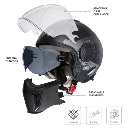 CYRIL Double-Lens Modular Open-Face Helmet