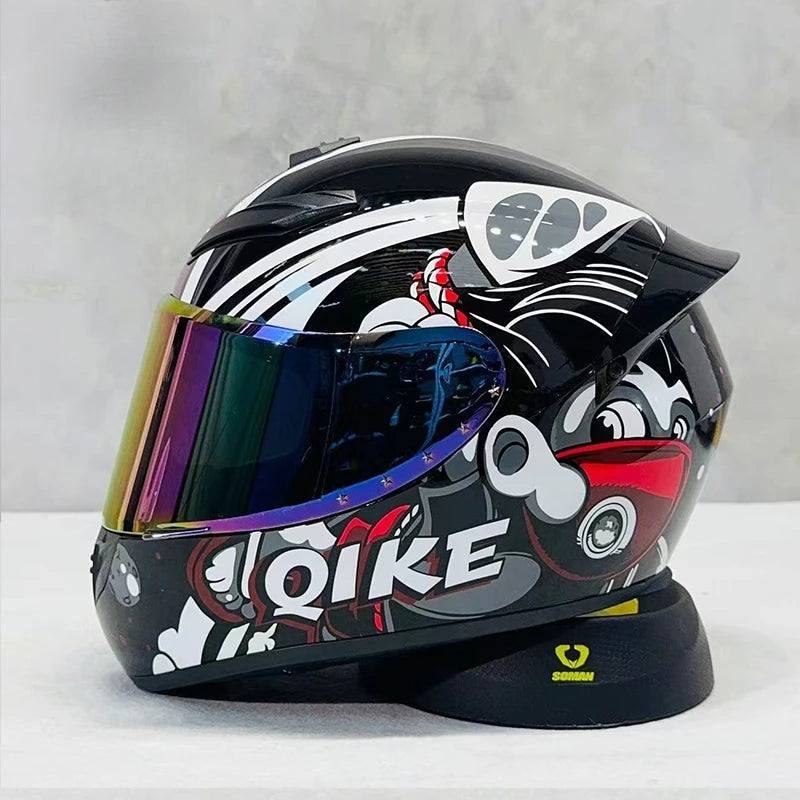 KEAZ Retro Vintage Full-Face Helmet