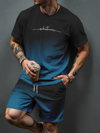 Cross Print T-Shirt Shorts Set