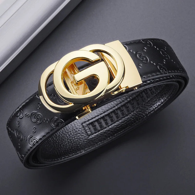 Cowskin Business Belt Automatic Buckle