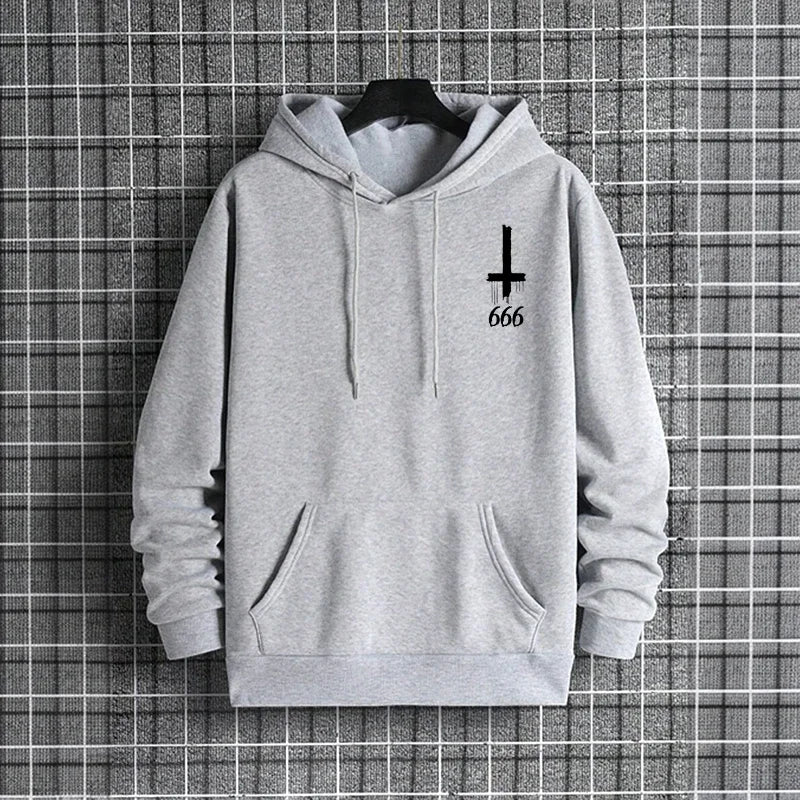 Pentagram Print Hooded Sweatshirt