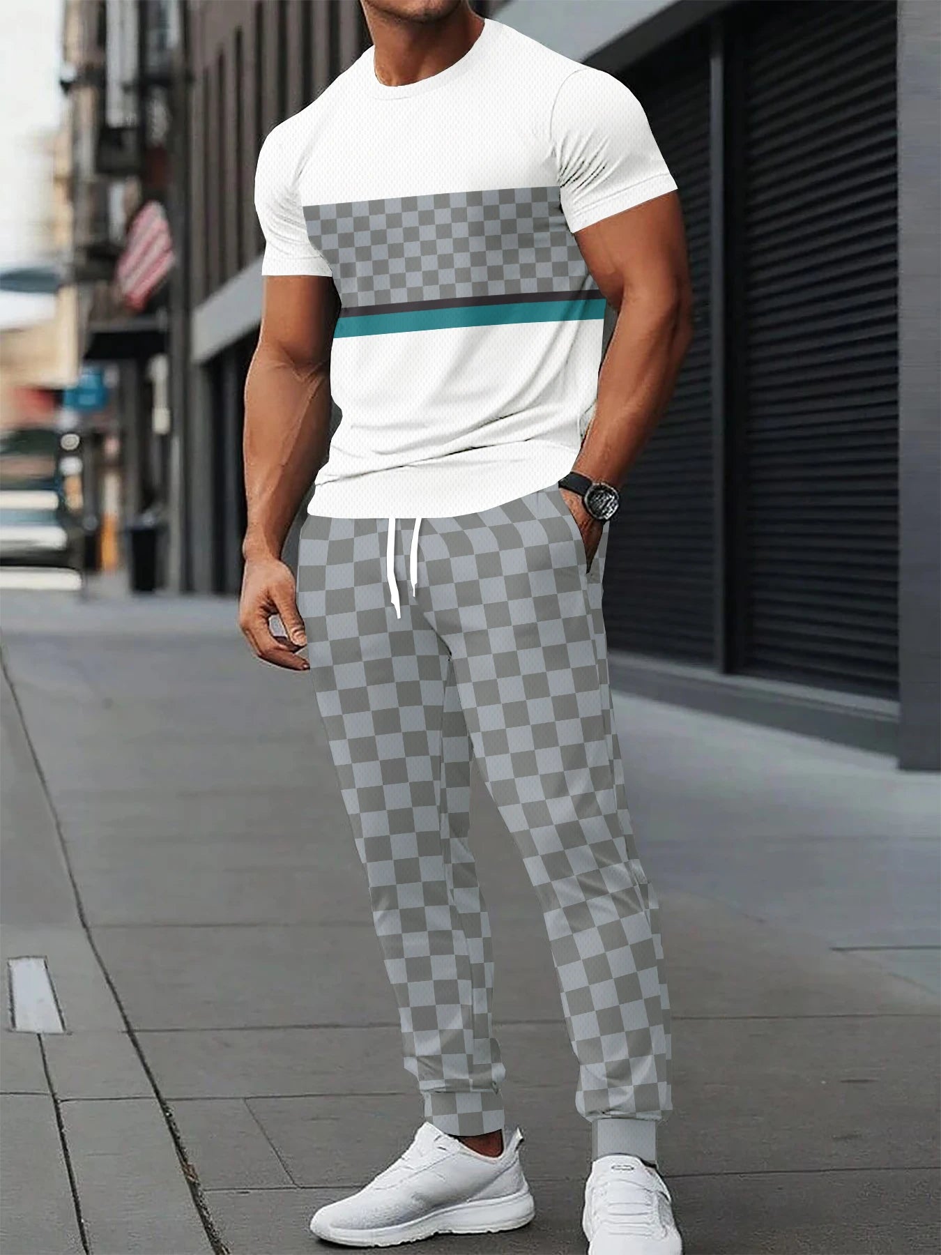 Summer Short-Sleeved Long Pants Set