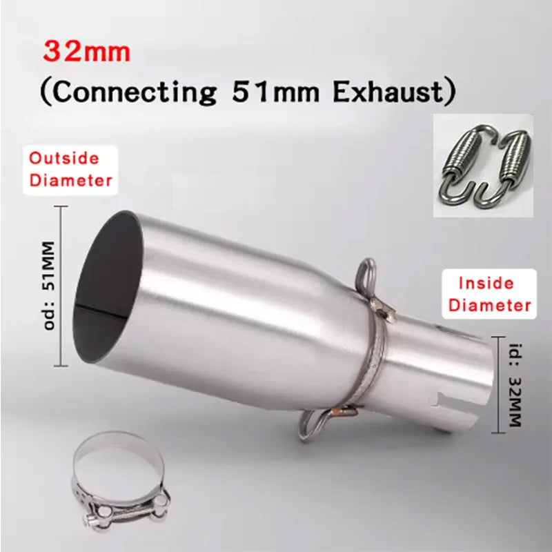 Universal 28-45mm to 51mm Exhaust Adapter Pipe